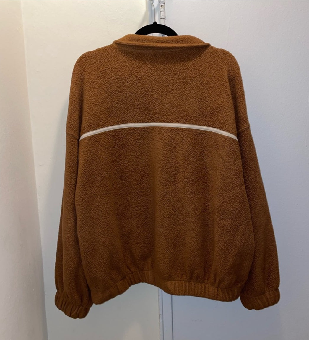 COTTON ON Teddy Fleece Pullover Half Zip Sweatshirt Trendy Size Large