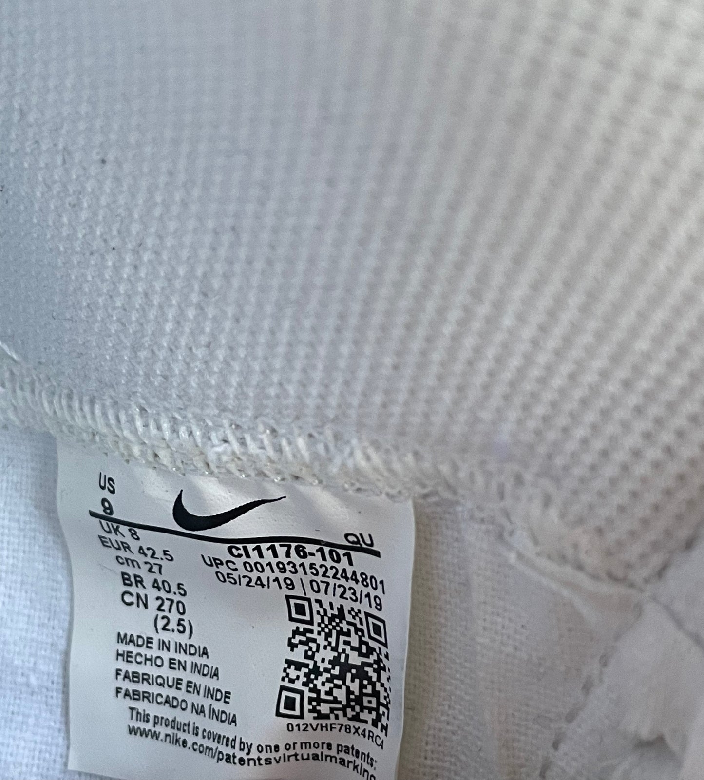 Nike Men’s White Blazer Mid 77 Vintage Snakeskin Swoosh Size 9