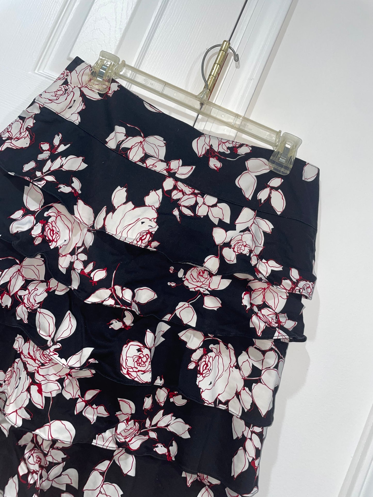 Rickie Freeman for Teri Jon Tiered Layered Floral Skirt Size 10