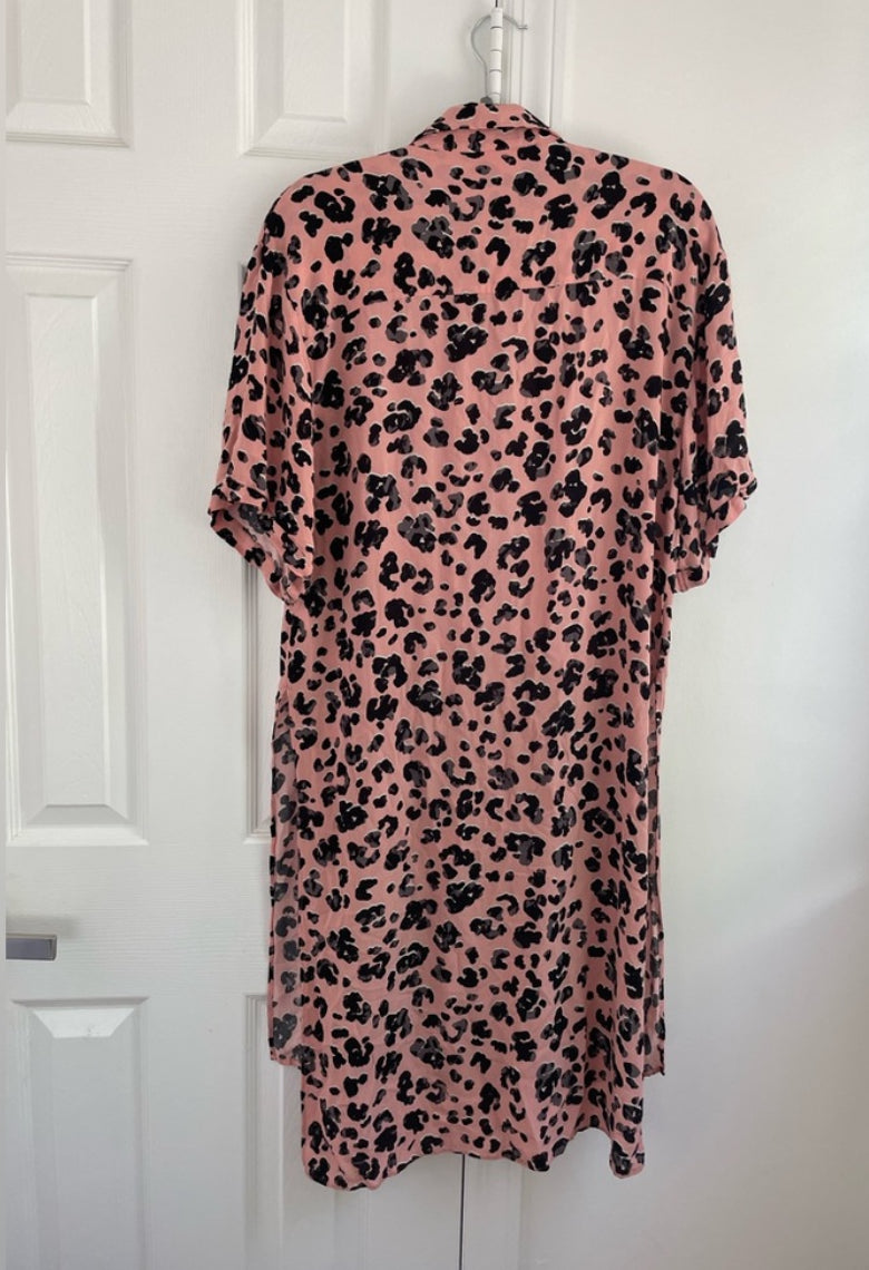 Maeve By Anthropologie Rita Printed Tunic Blouse Leopard Print Size Small