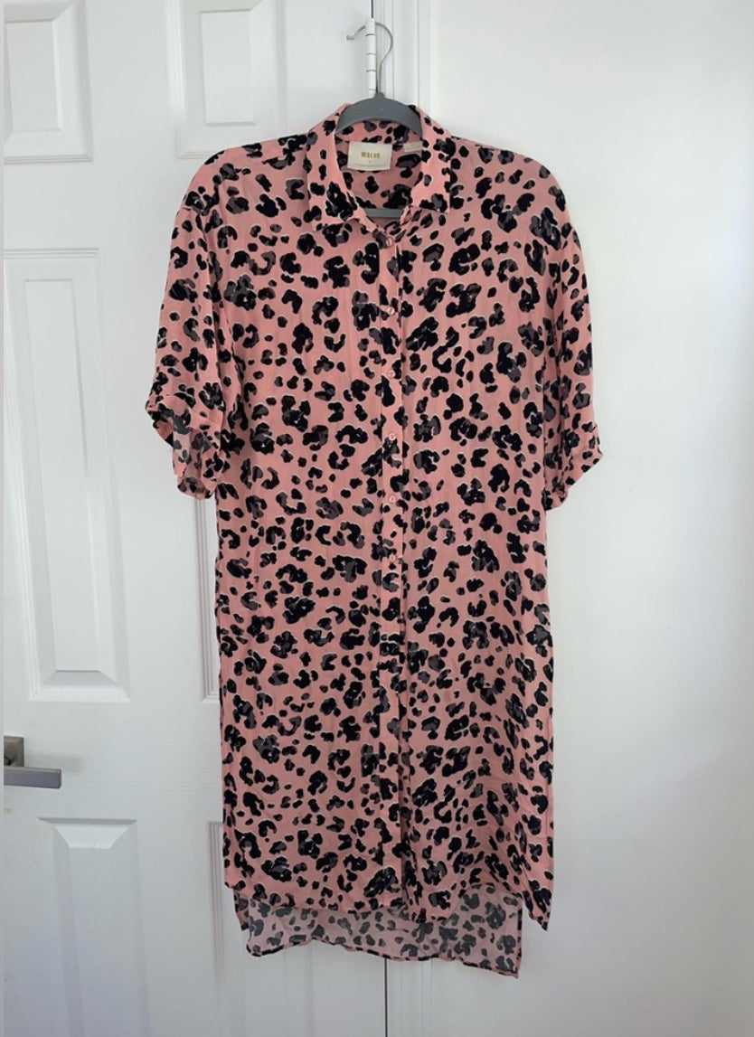 Maeve By Anthropologie Rita Printed Tunic Blouse Leopard Print Size Small