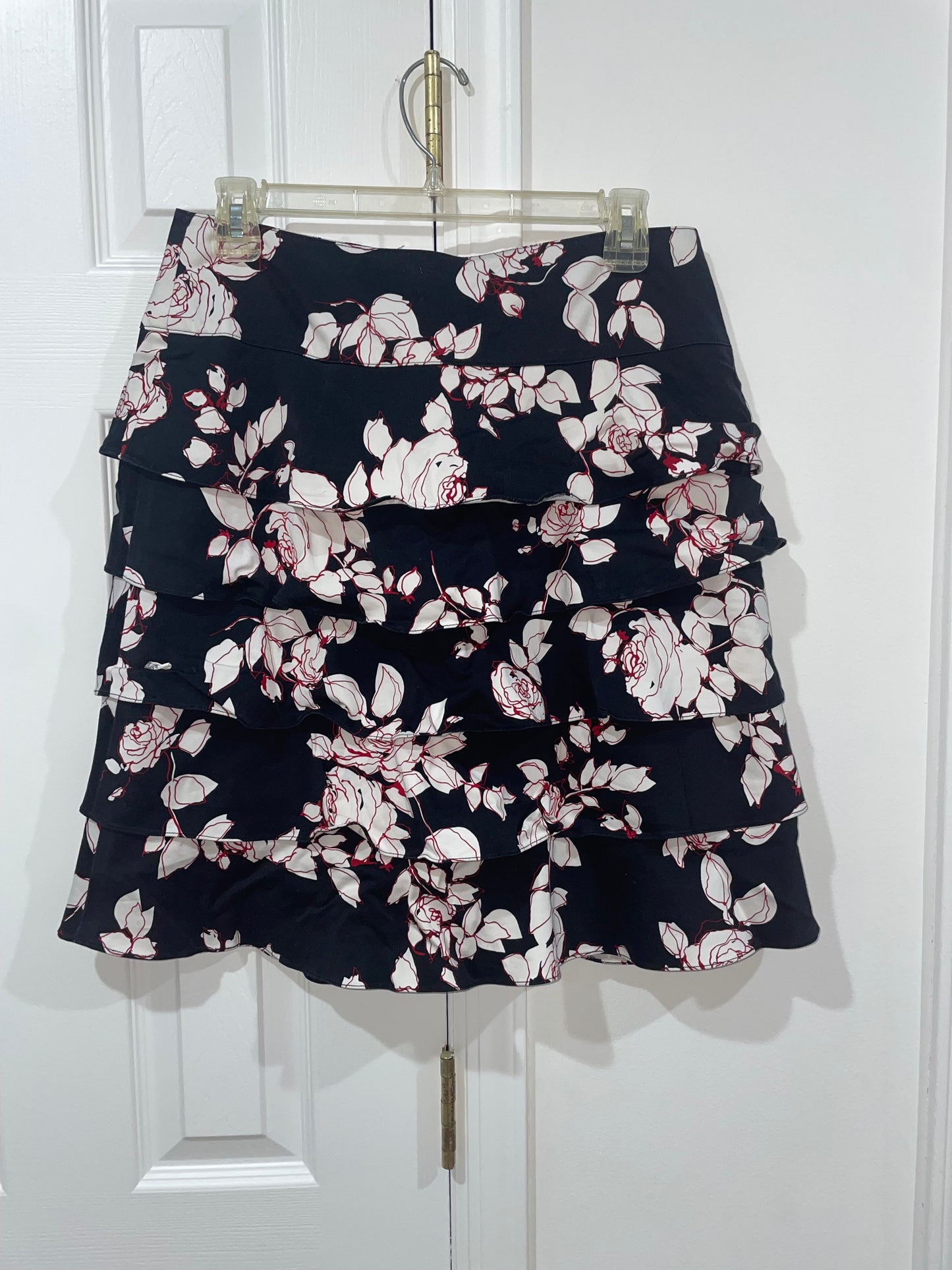 Rickie Freeman for Teri Jon Tiered Layered Floral Skirt Size 10