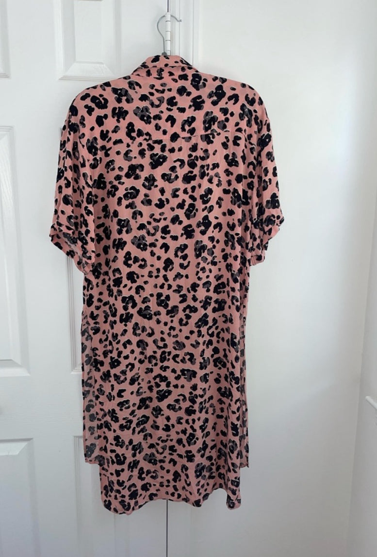Maeve By Anthropologie Rita Printed Tunic Blouse Leopard Print Size Small