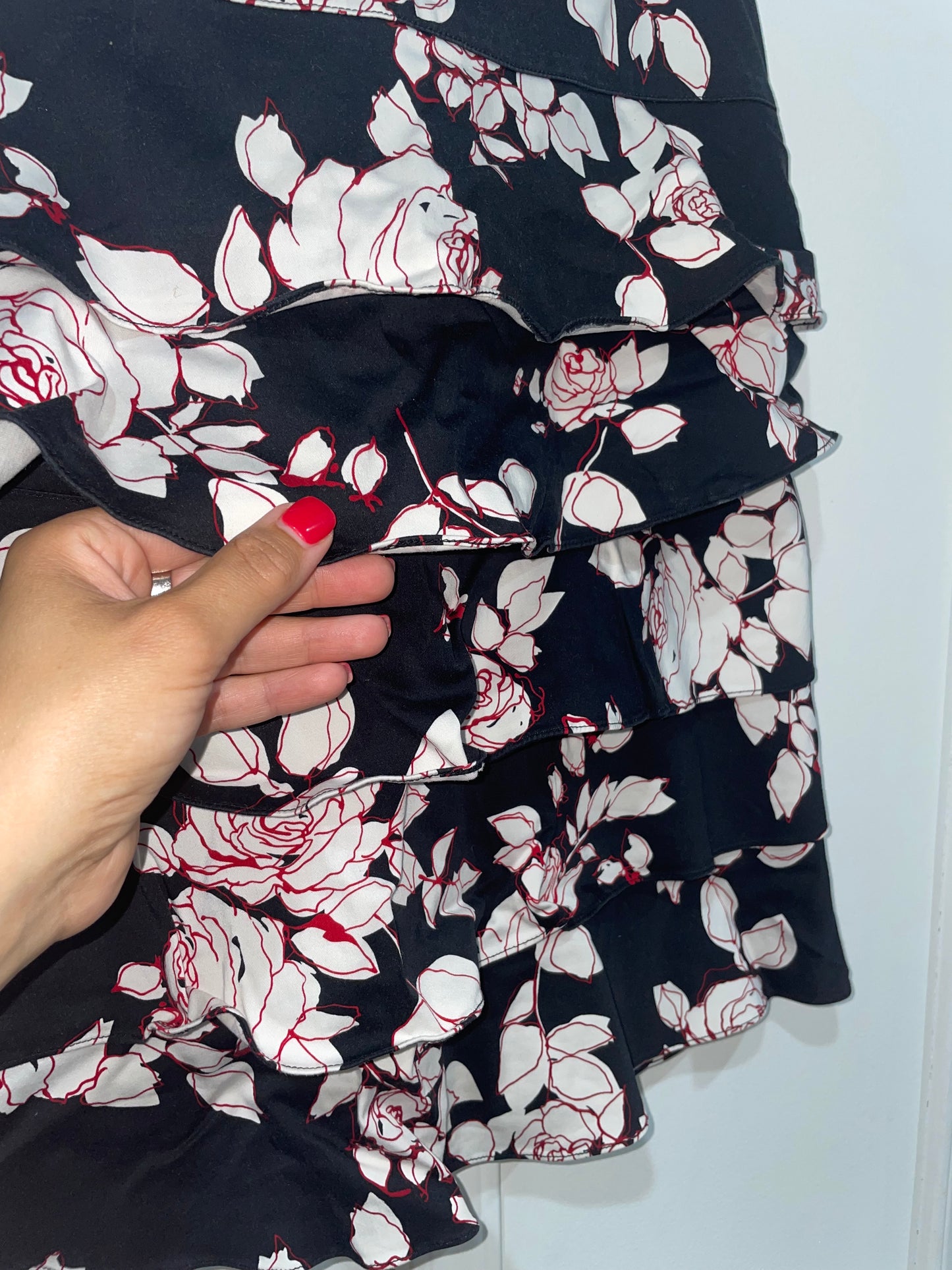 Rickie Freeman for Teri Jon Tiered Layered Floral Skirt Size 10
