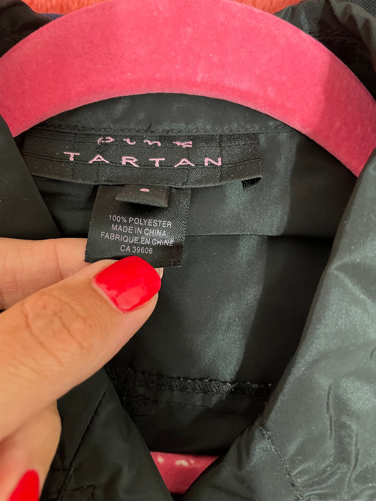 Pink Tartan Glossy Taffeta Black Collared Midi Shirt Dress Size 6