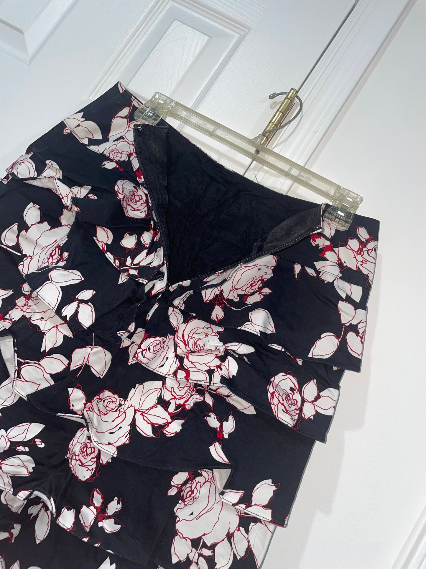 Rickie Freeman for Teri Jon Tiered Layered Floral Skirt Size 10