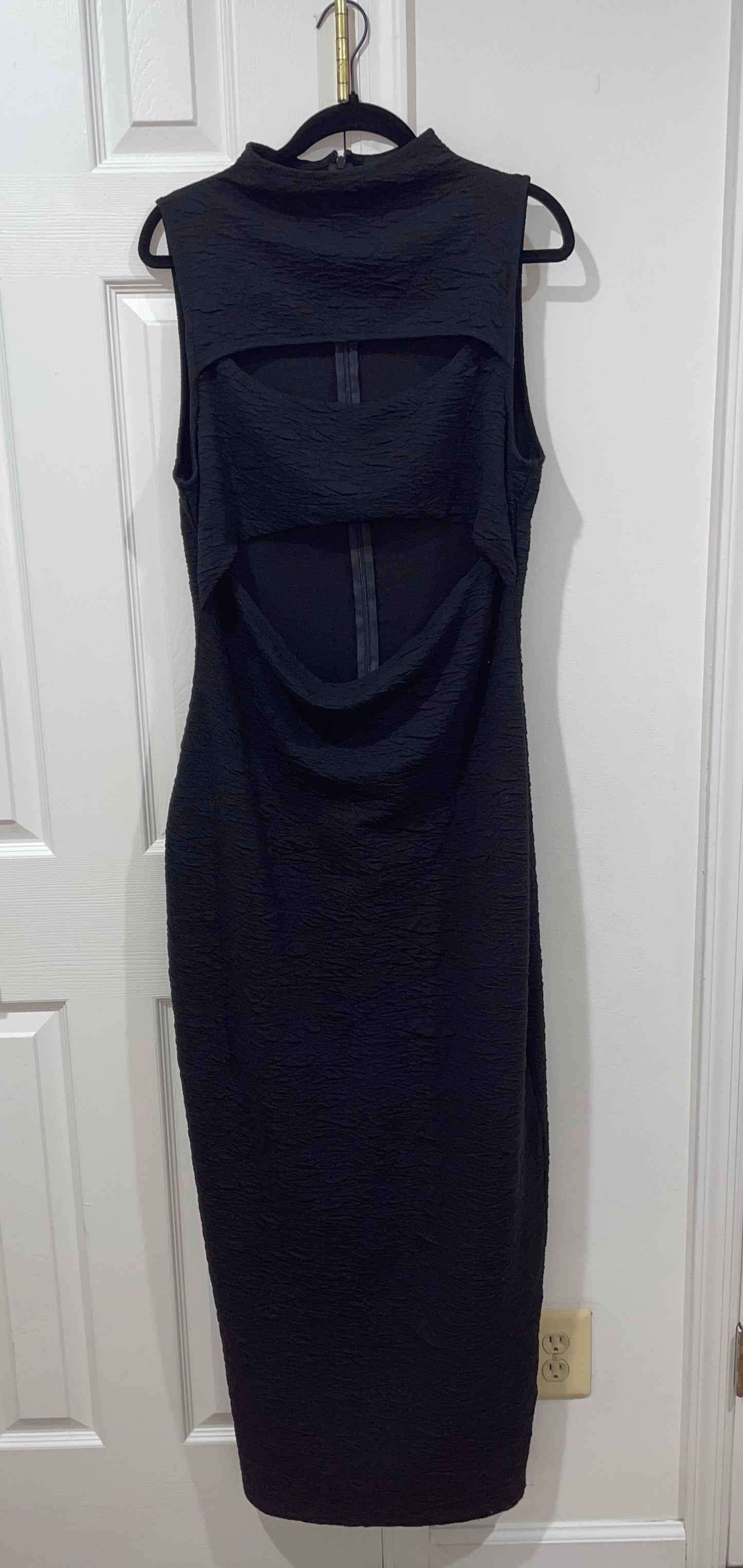 Good American Black Wide Scrunchie Cut Out Maxi Dress Plus Size 2XL $229