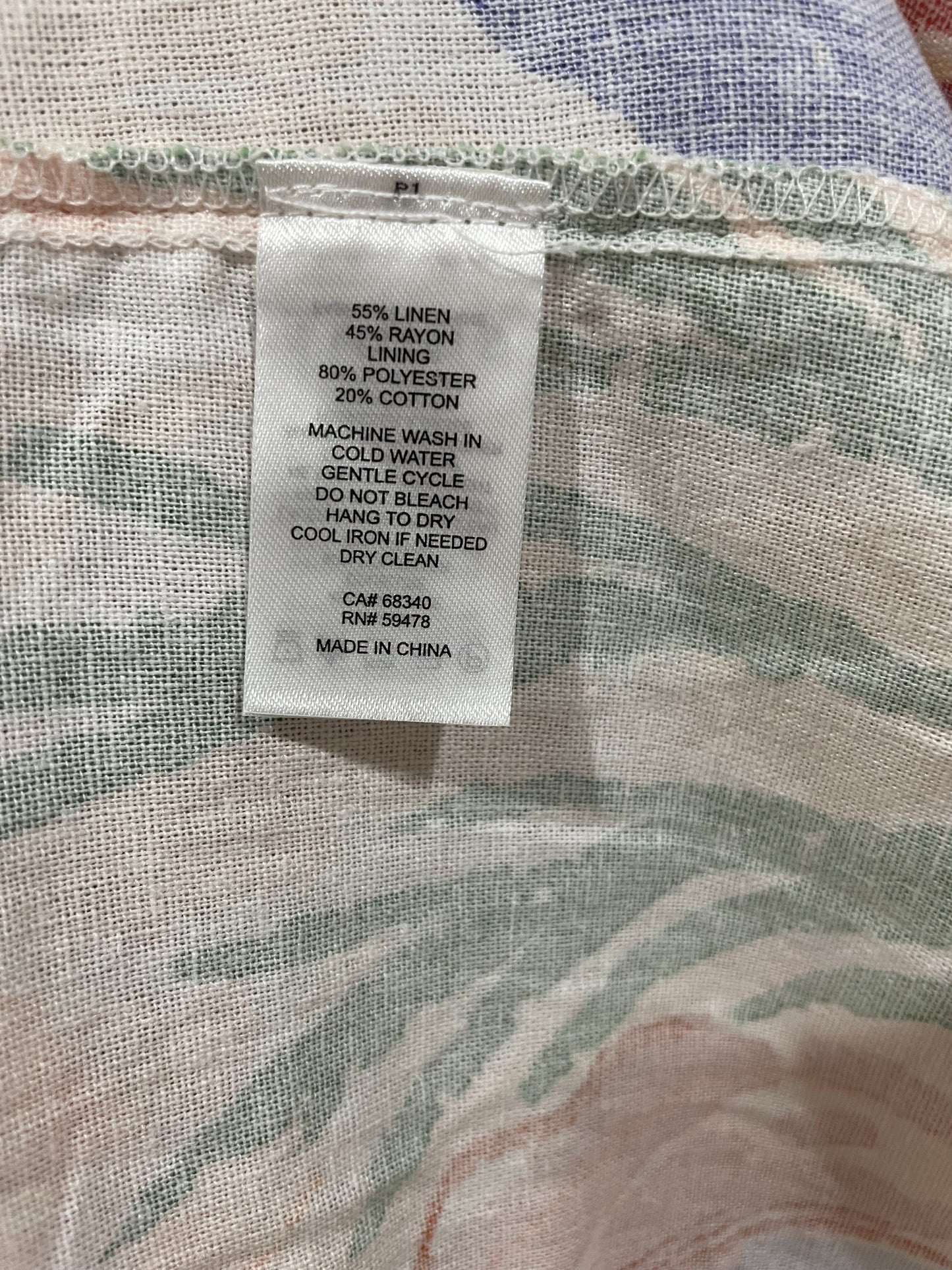 Christian Lacroix Linen Blend Scenic Coastal Print Maxi Dress Size Small