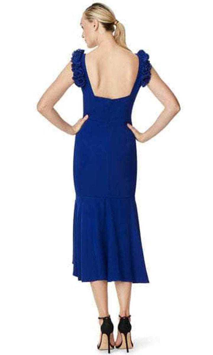 Aidan Mattox Royal Sapphire Blue High Low Cocktail Dress Ruffle Sleeve Size 8