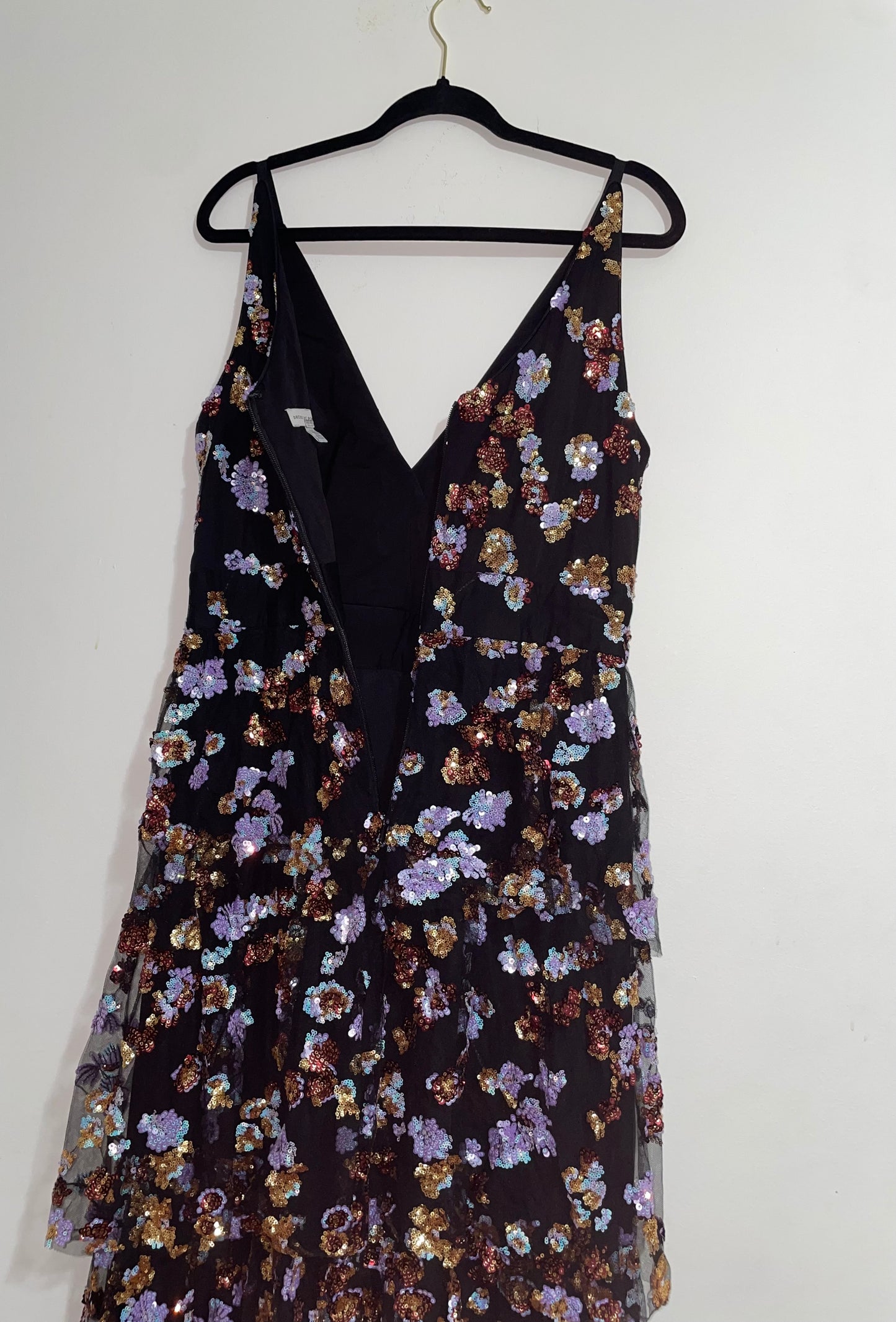 Dress The Population Lorain Floral Sequin Tiered A-Line Gown Size XXL $698