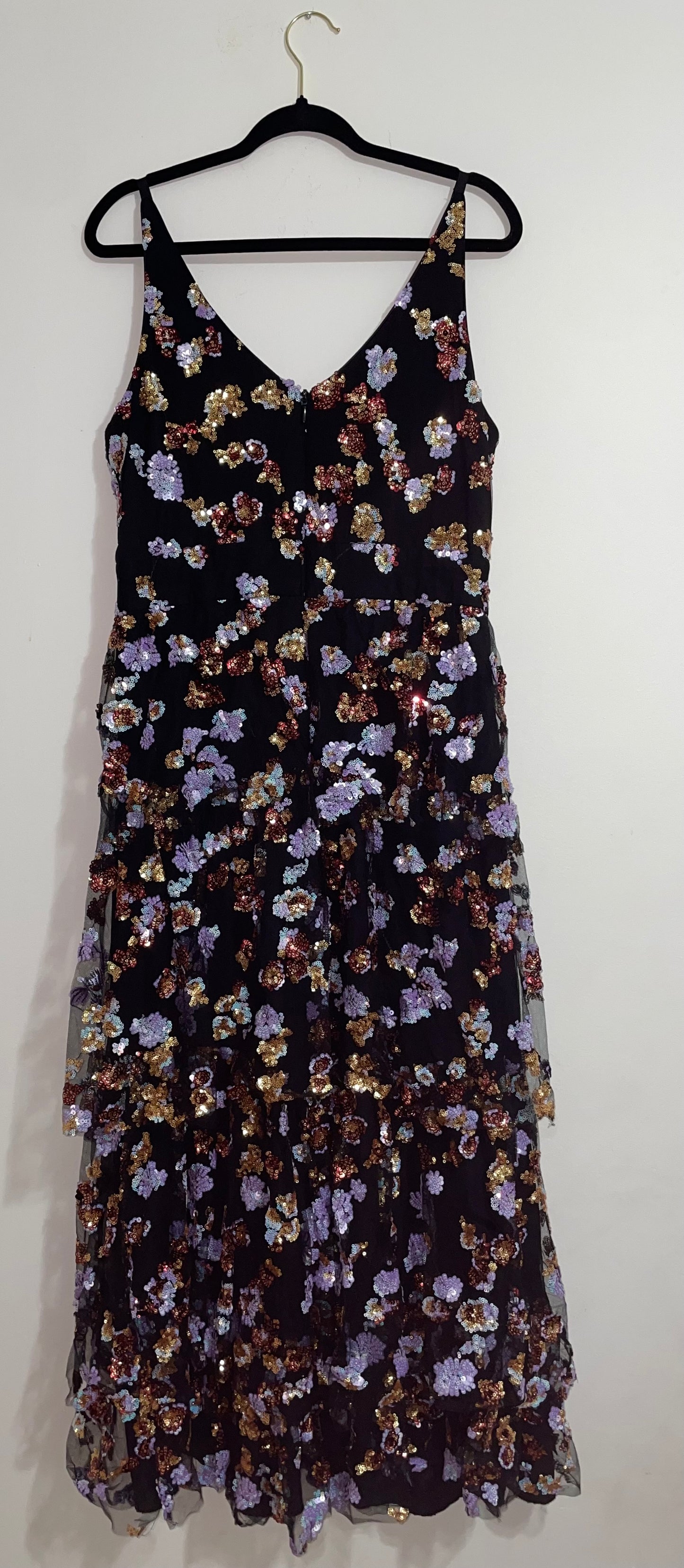 Dress The Population Lorain Floral Sequin Tiered A-Line Gown Size XXL $698