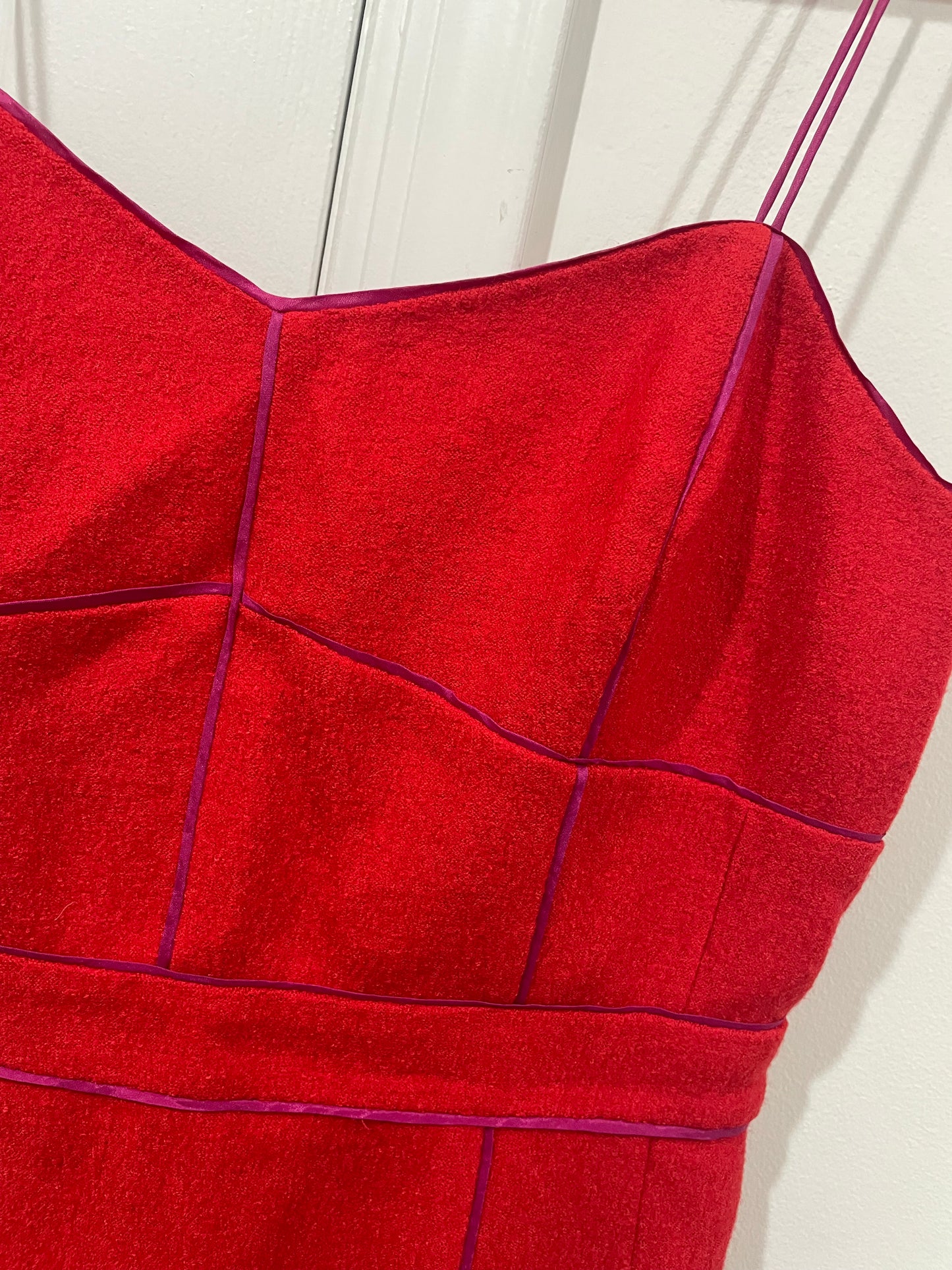 Banana Republic Vermillion Red Wool Blend Sheath Cocktail Dress Size 12 $130