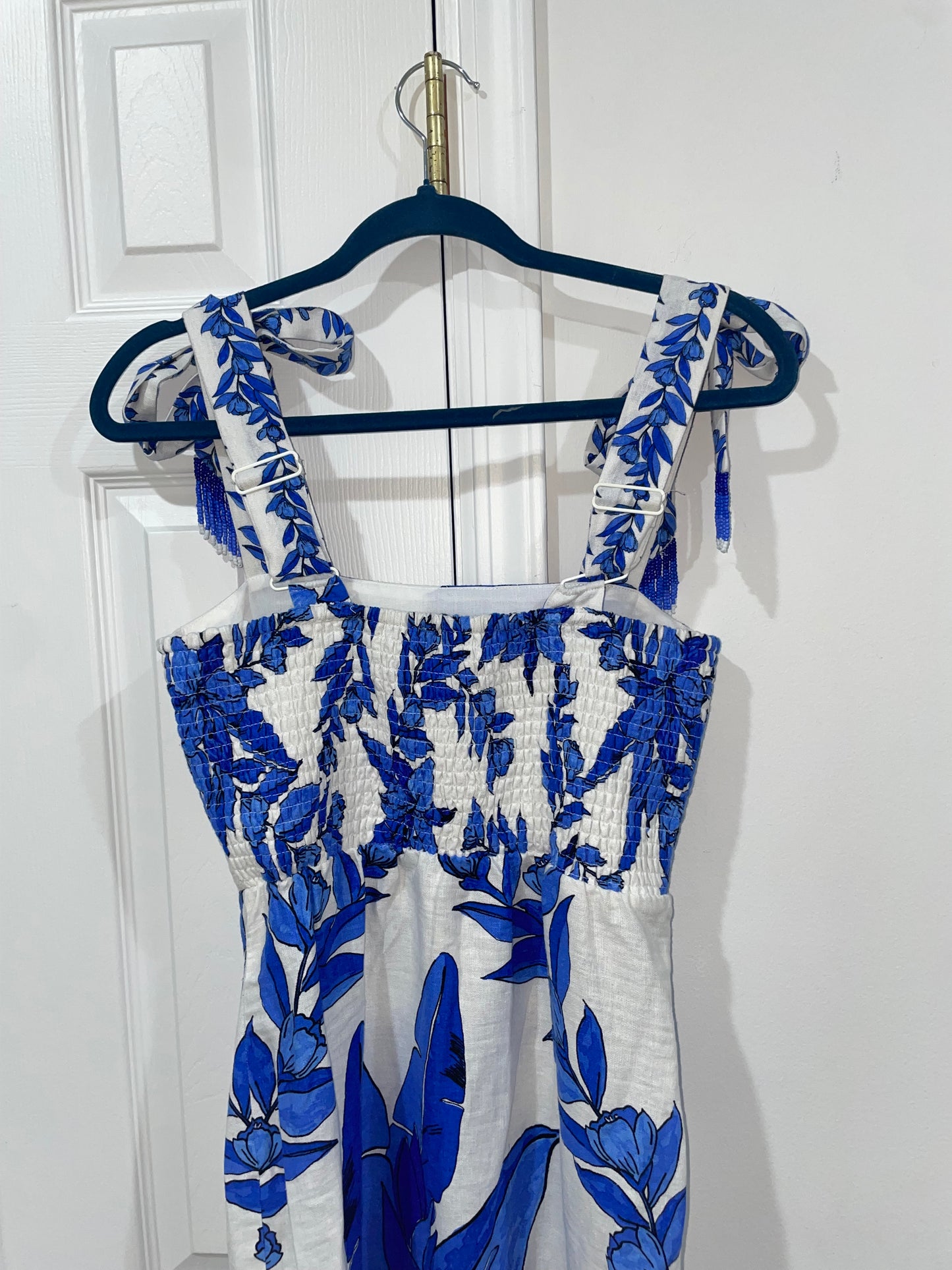 Calypso St. Barth Linen Blend Tropical Floral Midi Sheath Dress Size XS