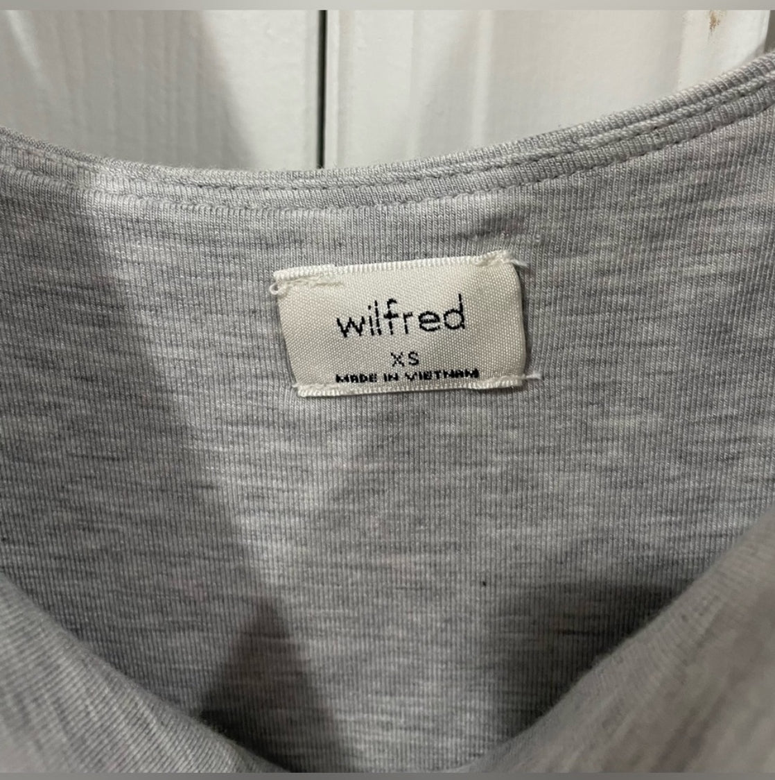 Aritzia Wilfred Heather Gray Saturn Drapey Midi Resort Wrap Dress Size XS