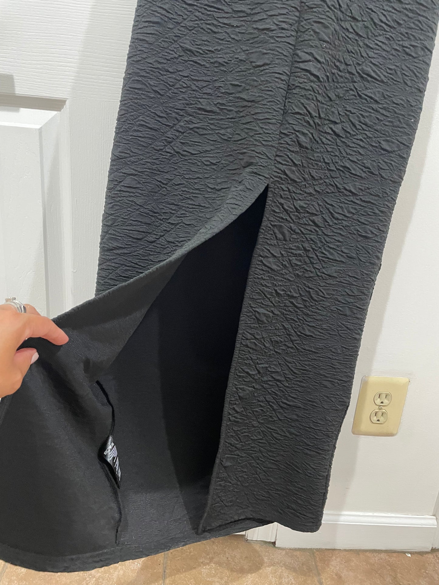 Good American Black Wide Scrunchie Cut Out Maxi Dress Plus Size 2XL $229