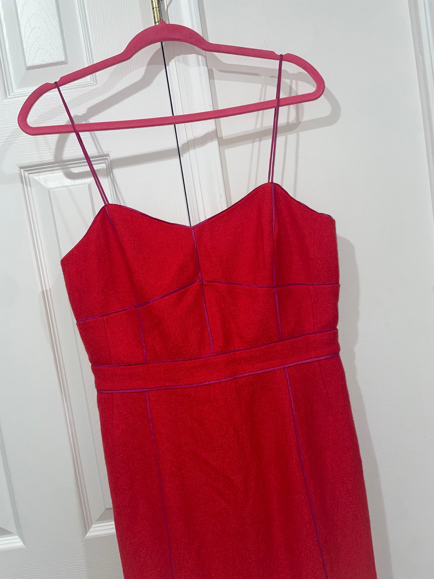 Banana Republic Vermillion Red Wool Blend Sheath Cocktail Dress Size 12 $130
