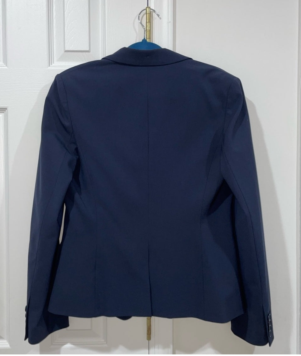 Theory Gabe N Edition Deep Blue Virgin Wool Slim Fit Blazer Size 10 $425