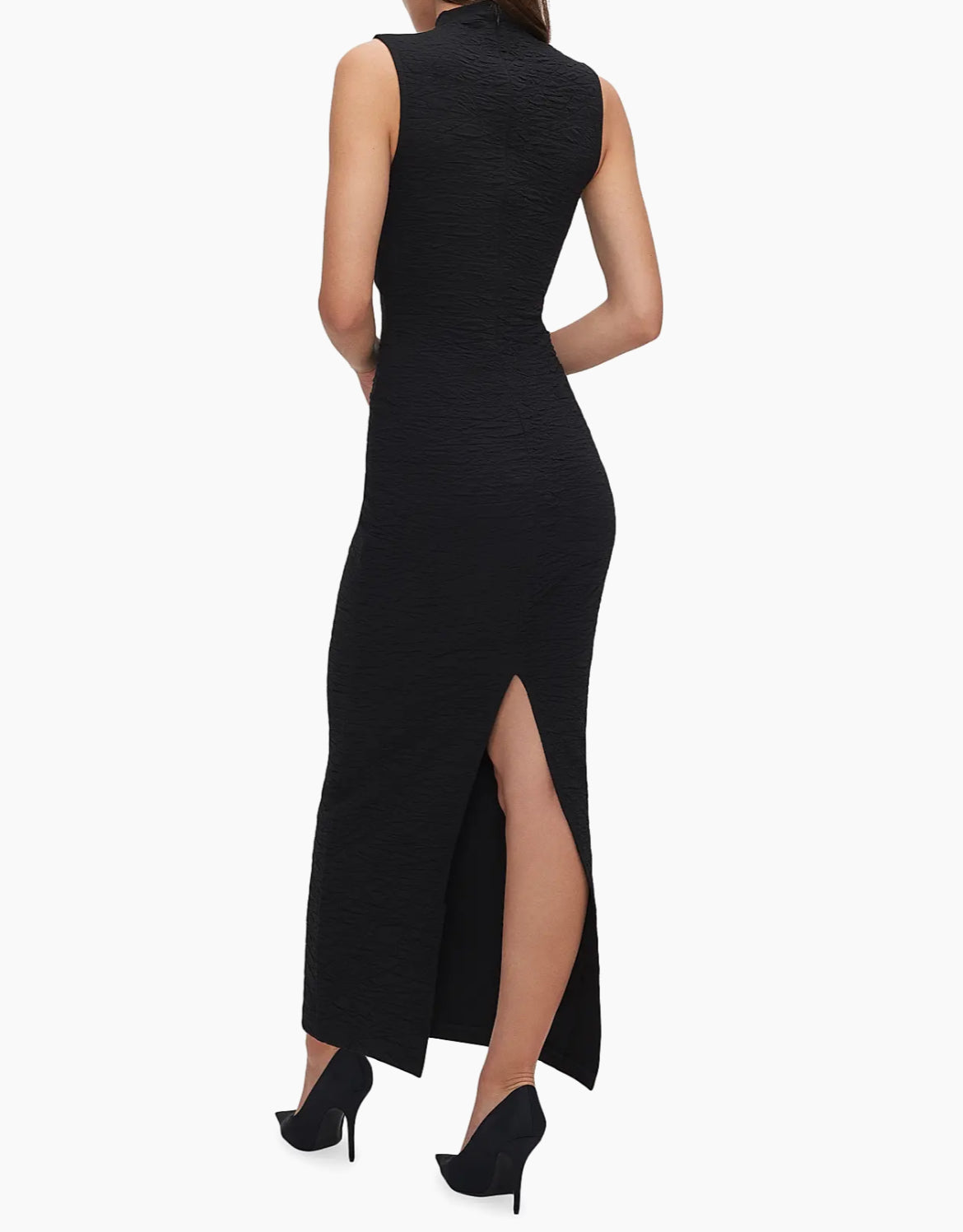 Good American Black Wide Scrunchie Cut Out Maxi Dress Plus Size 2XL $229