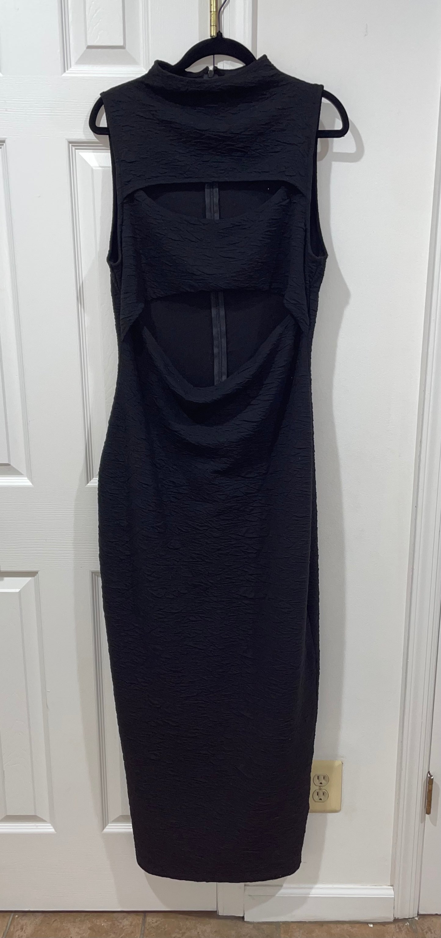 Good American Black Wide Scrunchie Cut Out Maxi Dress Plus Size 2XL $229