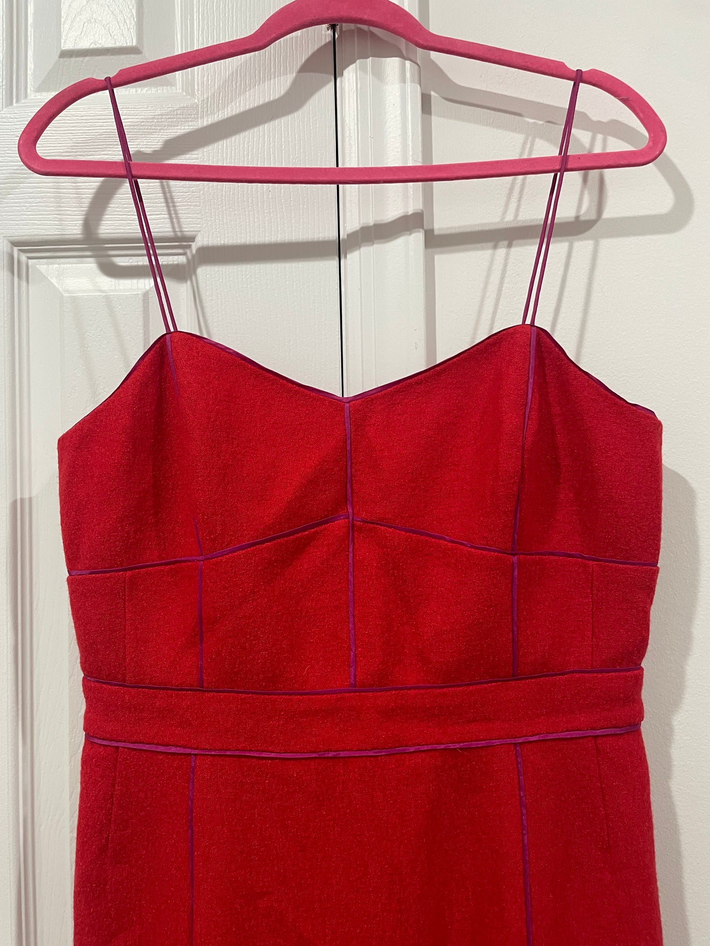 Banana Republic Vermillion Red Wool Blend Sheath Cocktail Dress Size 12 $130