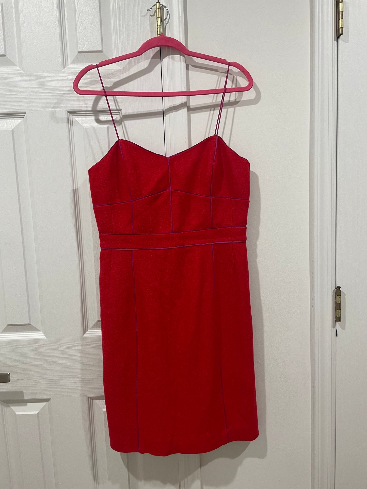 Banana Republic Vermillion Red Wool Blend Sheath Cocktail Dress Size 12 $130