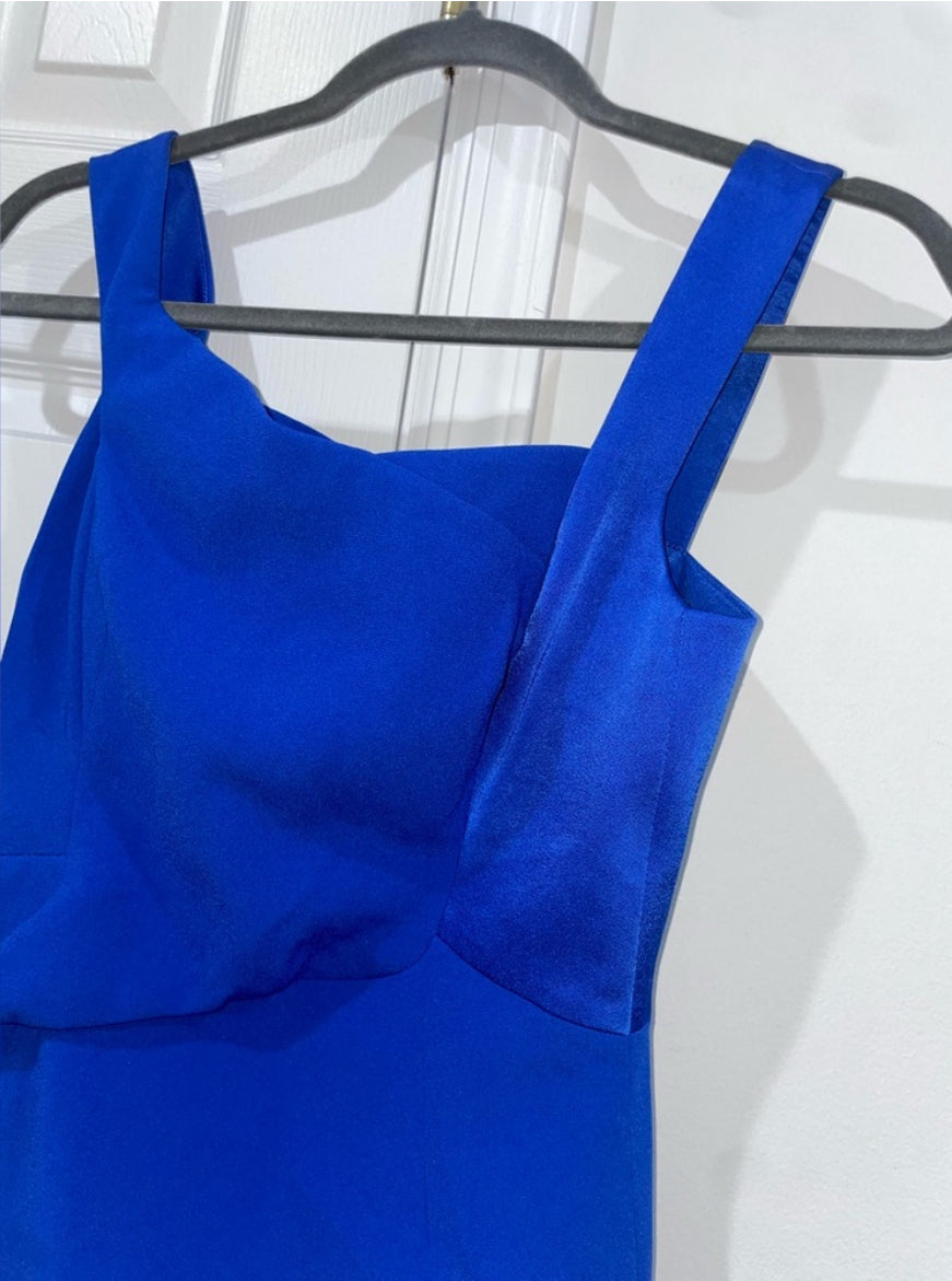 Karen Millen Asymmetric Sheath Bodycon Dress Royal Blue Size 4 $350