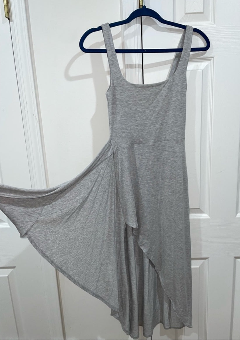 Aritzia Wilfred Heather Gray Saturn Drapey Midi Resort Wrap Dress Size XS